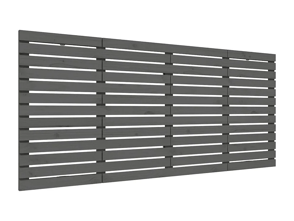 Tête de lit murale Gris 166x3x91,5 cm Bois massif de pin