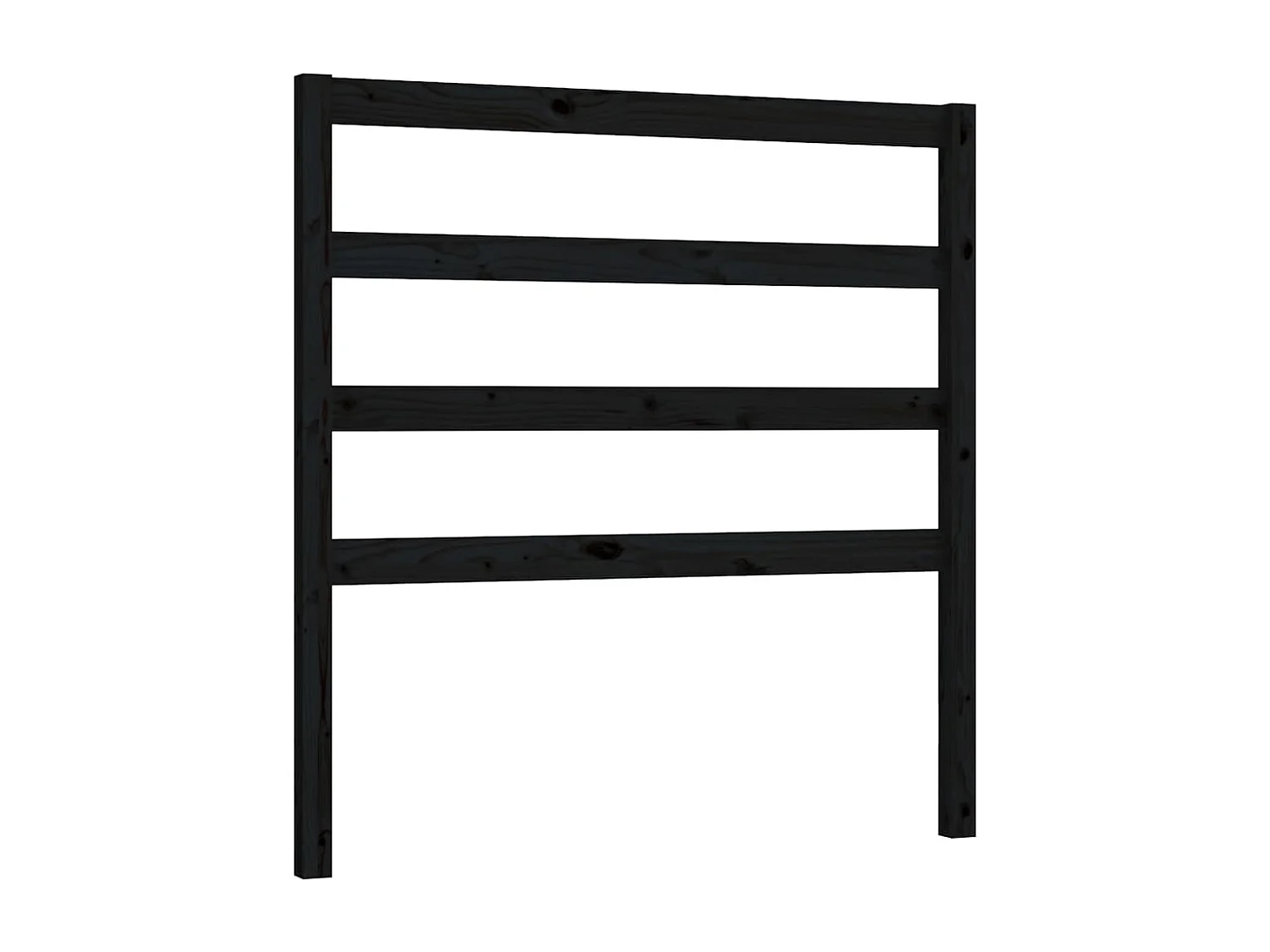 Tête de lit Noir 96x4x100 cm Bois massif de pin
