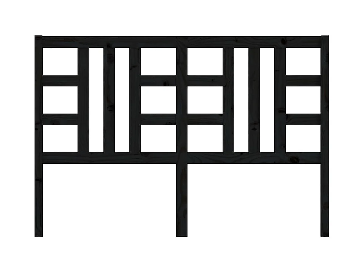 Tête de lit Noir 166x4x100 cm Bois massif de pin