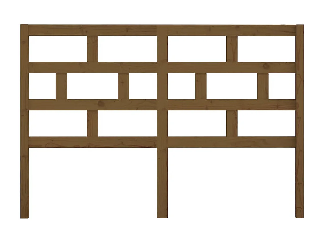 Cabecero de cama madera maciza de pino marrón miel 126x4x100 cm