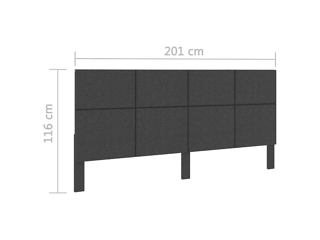 Tête de lit Gris foncé Tissu 200x200 cm
