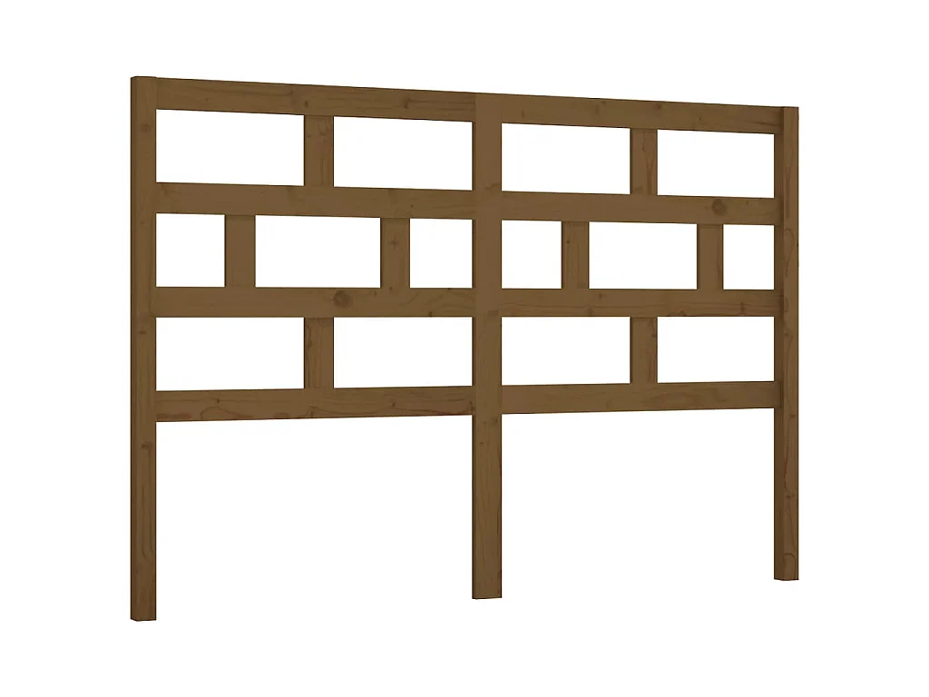 Cabecero de cama madera maciza de pino marrón miel 146x4x100 cm
