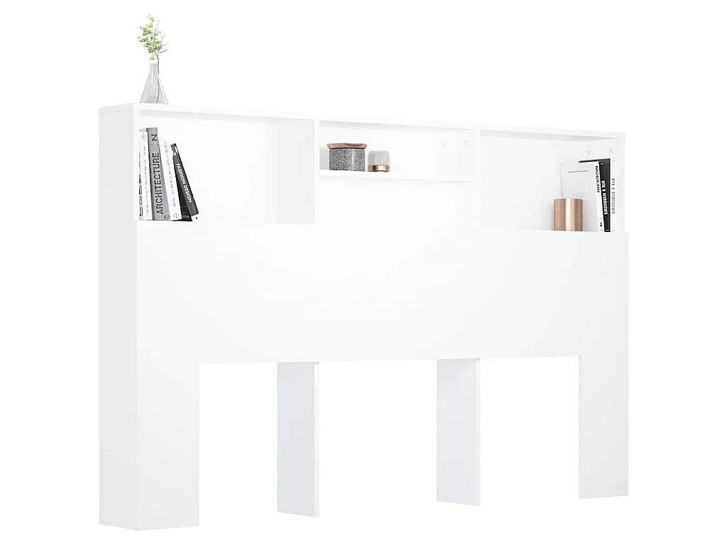 Armoire de tête de lit Blanc 160x19x103,5 cm