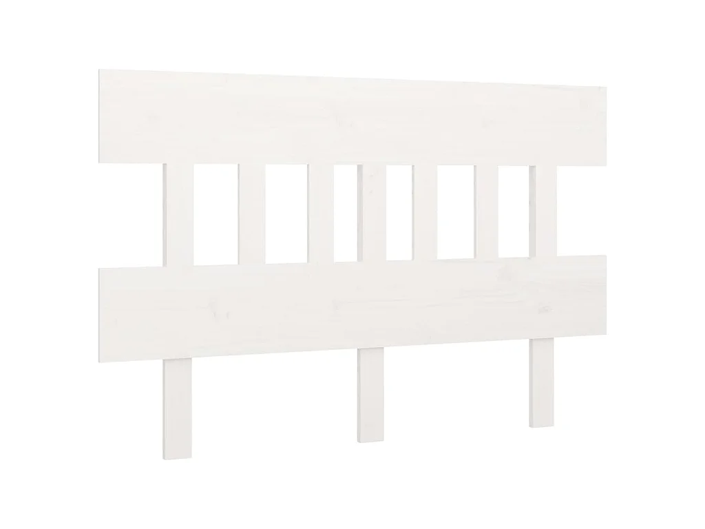 Testiera Letto Bianca 123,5x3x81 cm in Legno Massello di Pino