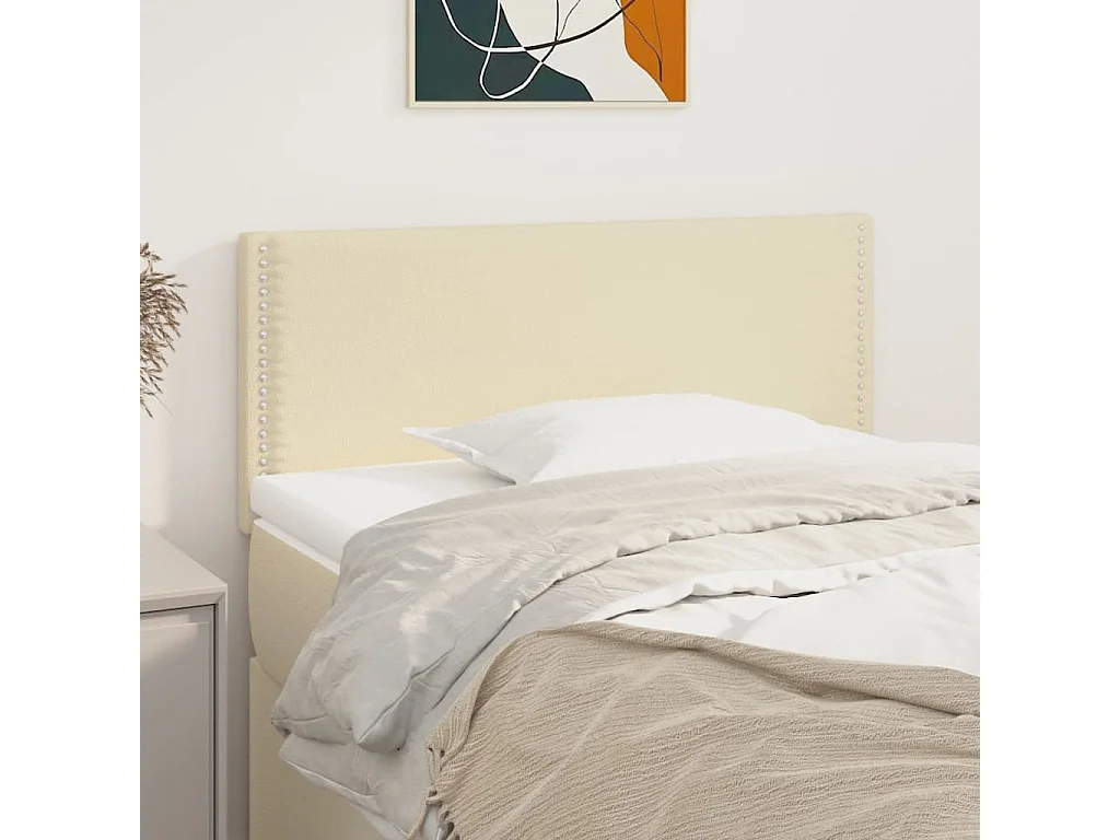 Hoofdbord 100x5x78/88 cm kunstleer crèmekleurig