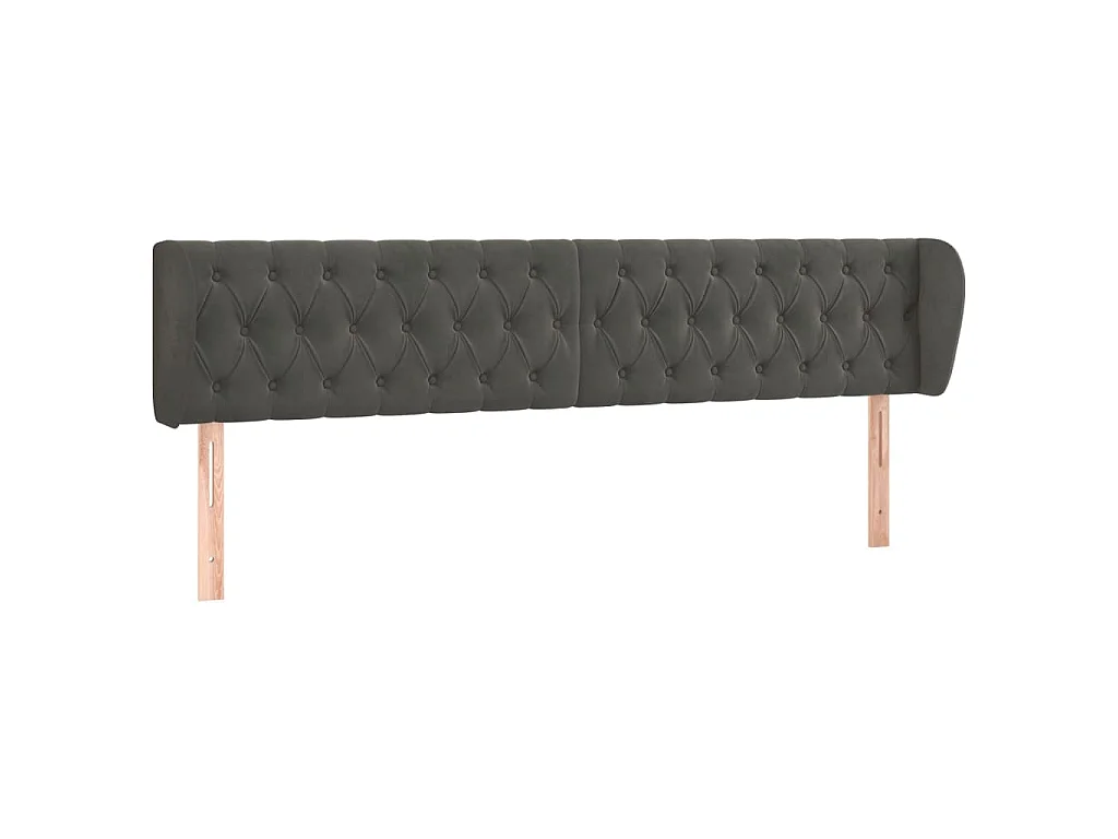 Testiera ad Orecchio Grigio Scuro 183x23x78/88 cm in Velluto