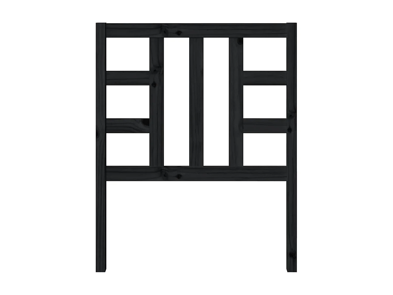 Tête de lit Noir 81x4x100 cm Bois massif de pin