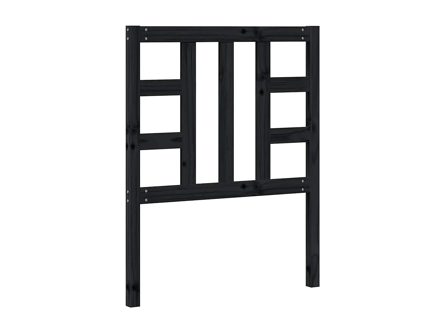 Tête de lit Noir 81x4x100 cm Bois massif de pin