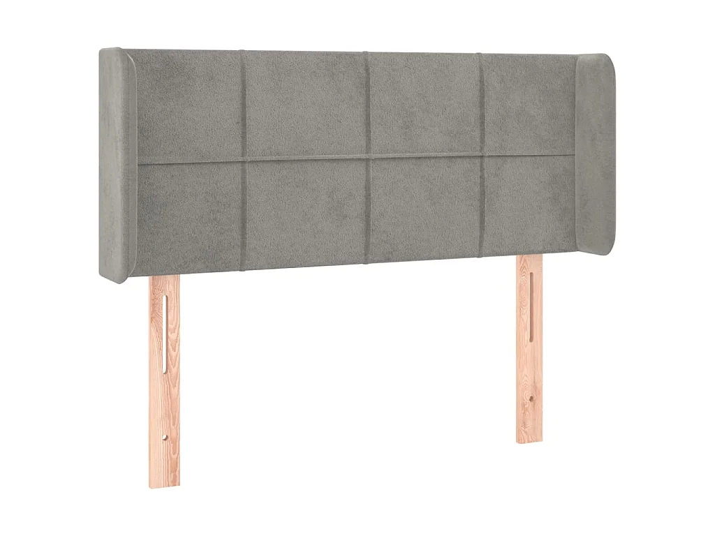 Testiera ad Orecchio Grigio Chiaro 103x16x78/88 cm in Velluto