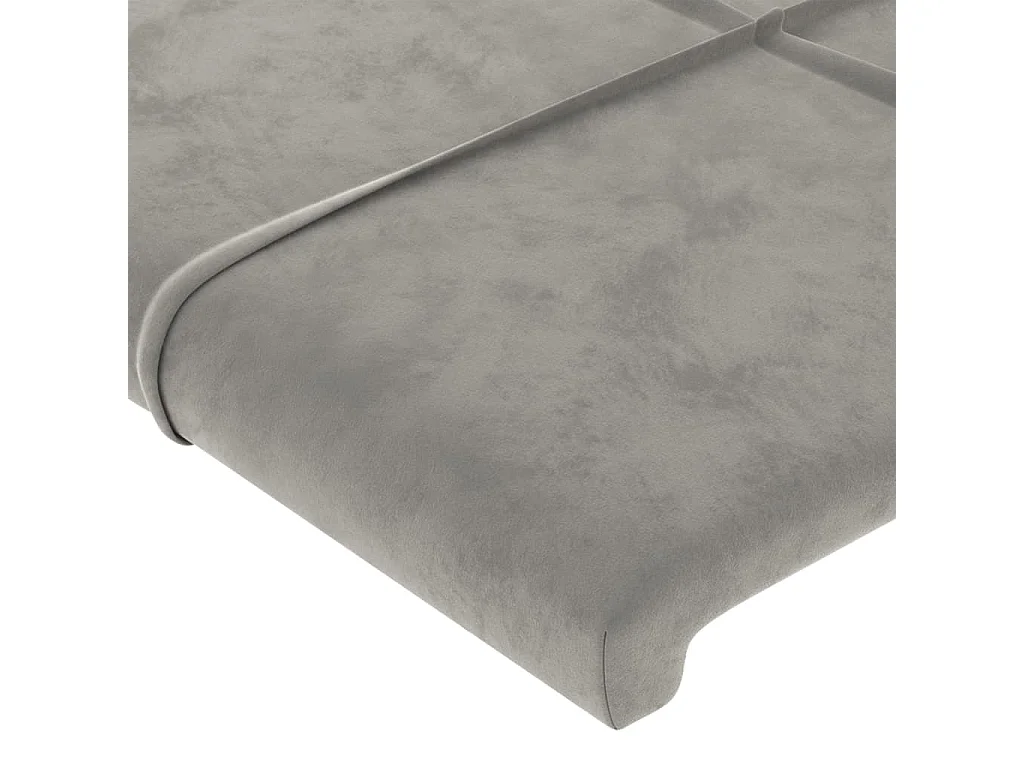 Testiera ad Orecchio Grigio Chiaro 103x16x78/88 cm in Velluto