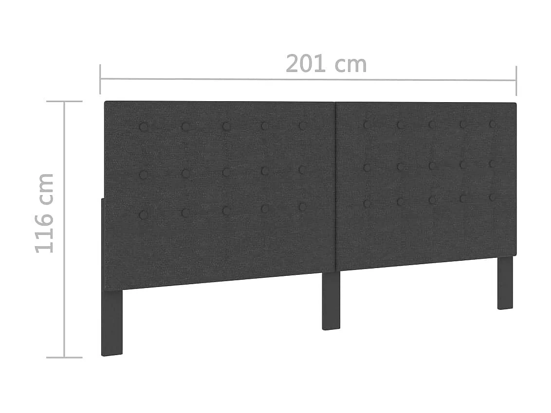 Hoofdbord 200x200 cm getuft stof donkergrijs