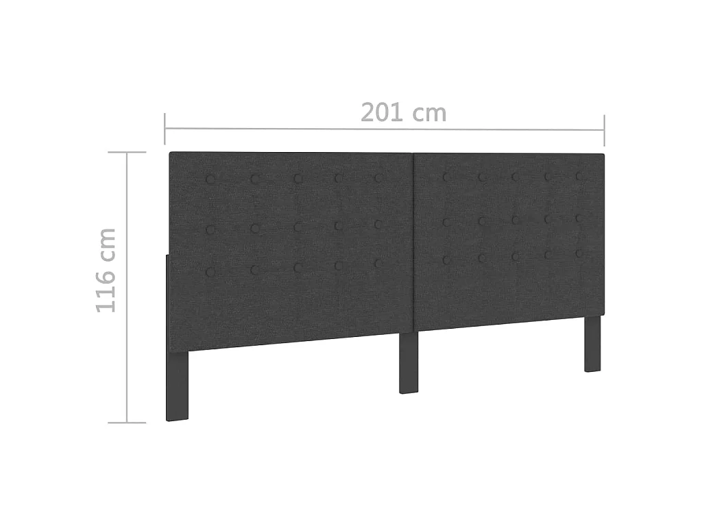 Tête de lit touffetée Gris foncé Tissu 200x200 cm