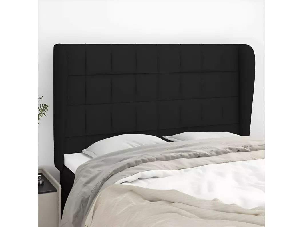 Kauf Unique Kopfteil mit Ohren Schwarz 147x23x118/128 cm Stoff