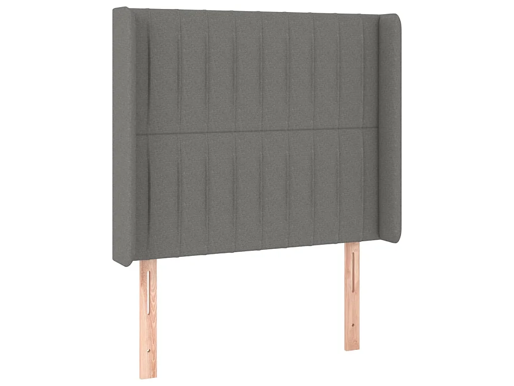 Hoofdbord met randen 103x16x118/128 cm stof donkergrijs