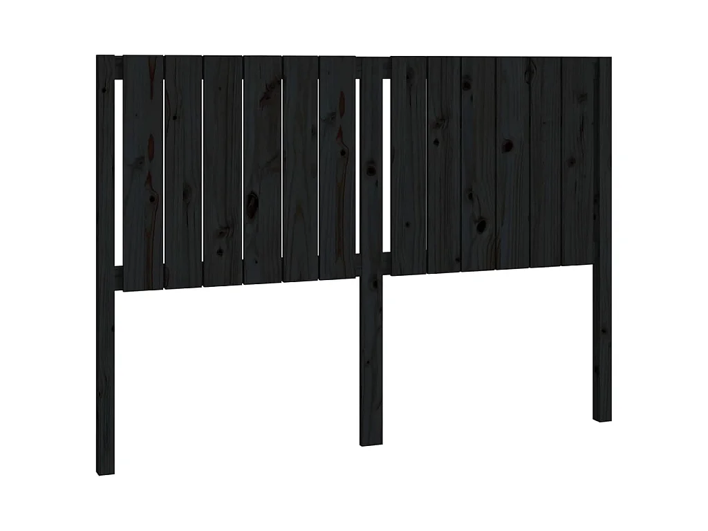 Tête de lit Noir 145,5x4x100 cm Bois massif de pin