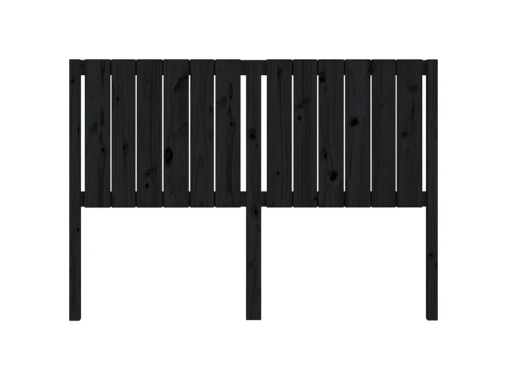 Tête de lit Noir 145,5x4x100 cm Bois massif de pin
