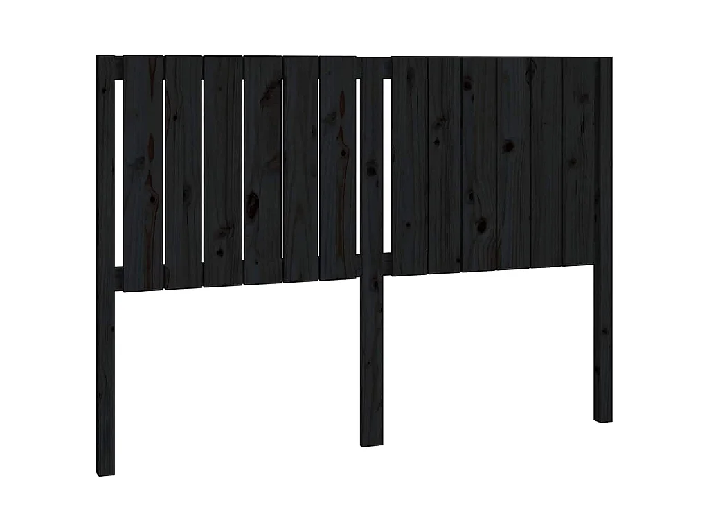 Tête de lit Noir 145,5x4x100 cm Bois massif de pin