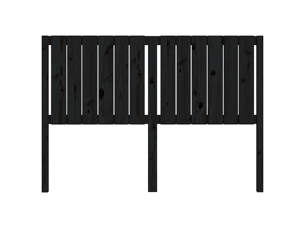 Tête de lit Noir 145,5x4x100 cm Bois massif de pin