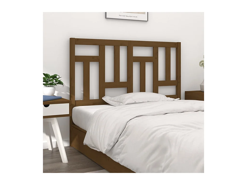 Testiera per Letto ambra 125,5x4x100 cm Legno Massello di Pino