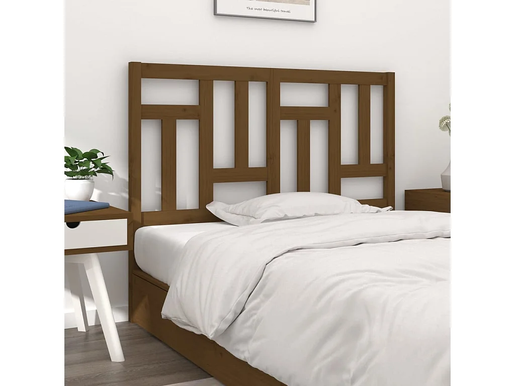 Testiera per Letto ambra 125,5x4x100 cm Legno Massello di Pino