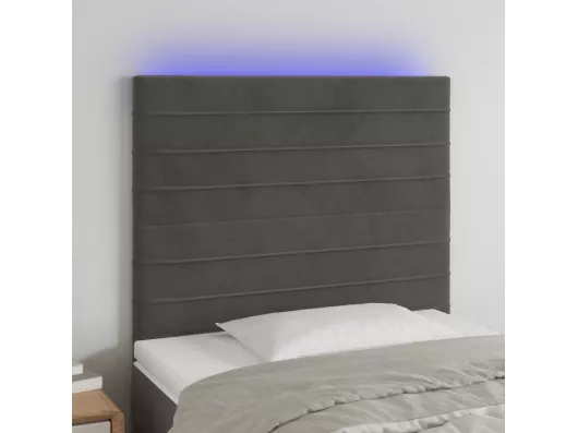 Kauf Unique LED Kopfteil Dunkelgrau 80x5x118/128 cm Samt