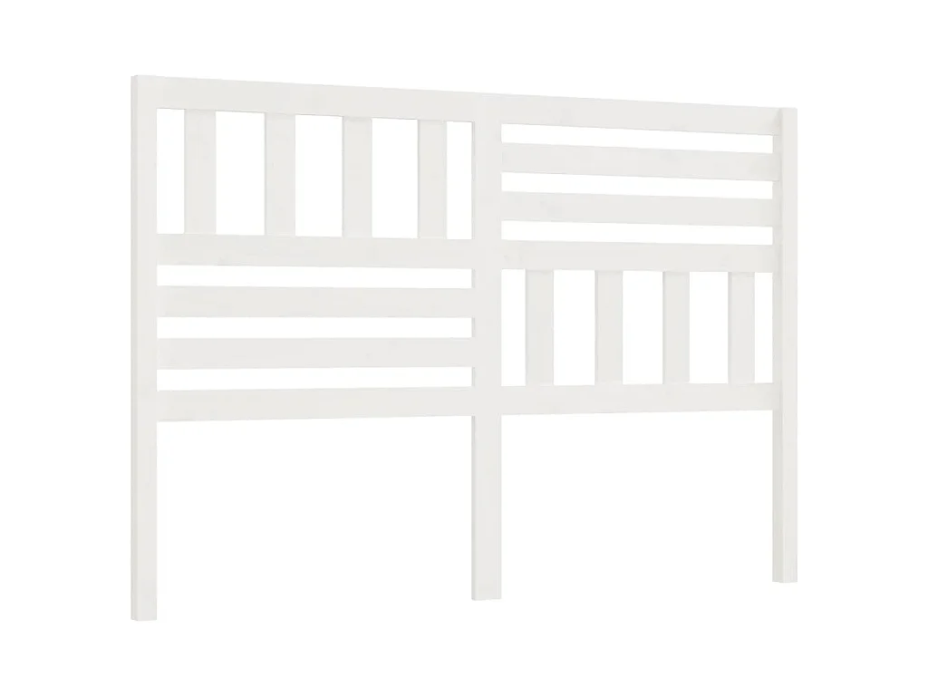 Testiera per Letto Bianca 166x4x100cm in Legno Massello di Pino