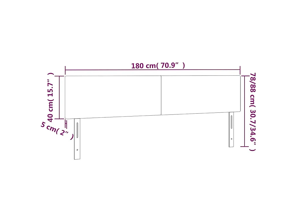 Hoofdbord LED 180x5x78/88 cm kunstleer wit