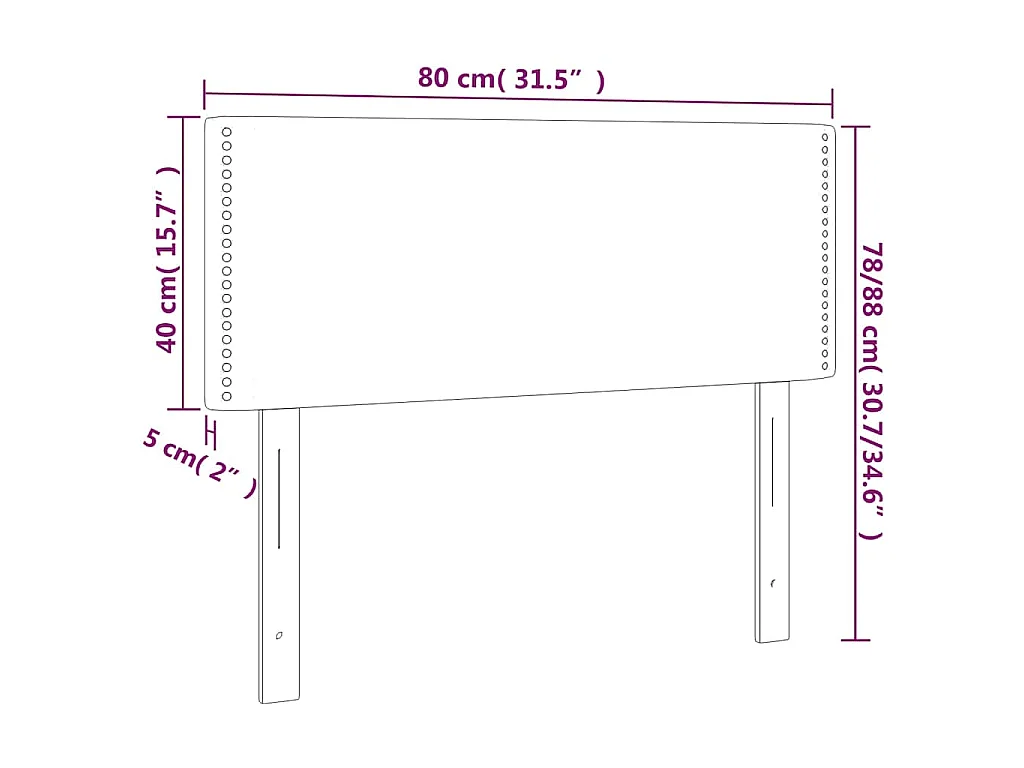 Cabecero con LED de tela gris oscuro 80x5x78/88 cm