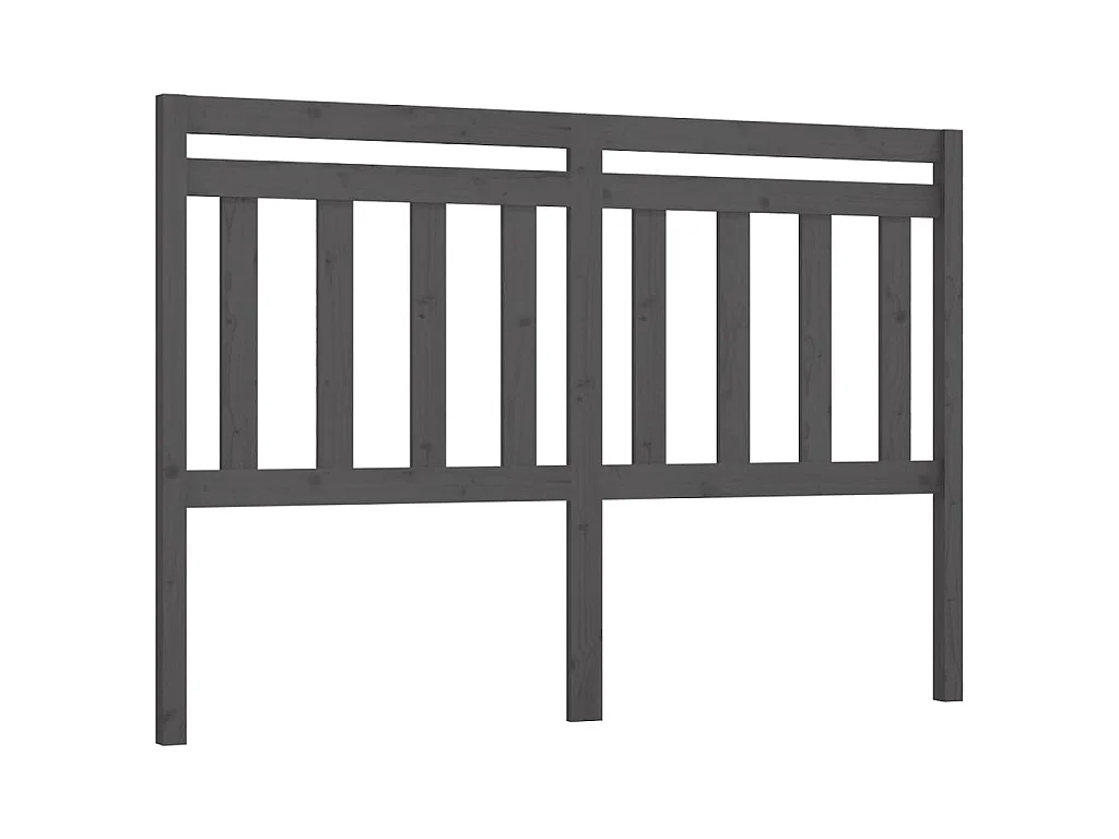 Tête de lit Gris 126x4x100 cm Bois massif de pin