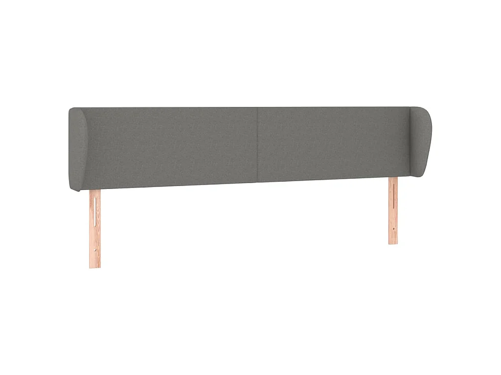 Hoofdbord met randen 203x23x78/88 cm stof donkergrijs