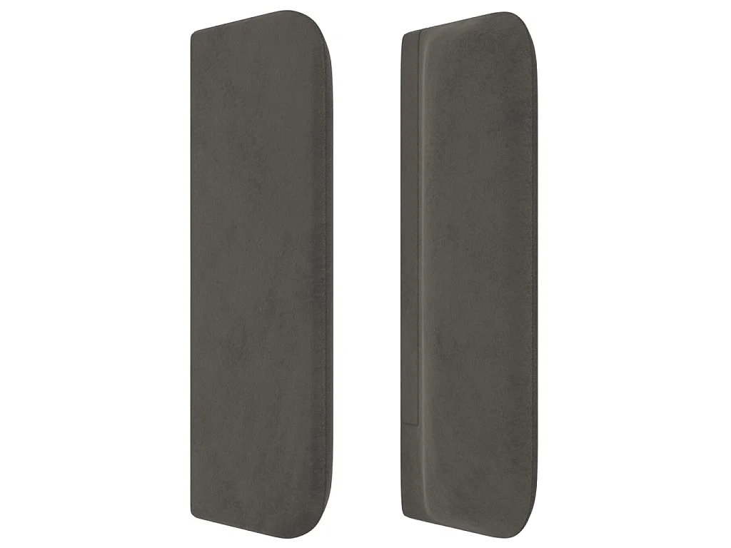 Tête de lit avec oreilles Gris foncé 163x16x78/88 cm Velours