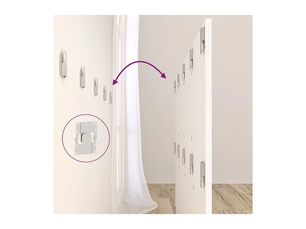 Tête de lit Blanc 160x1,5x80 cm Bois d'ingénierie