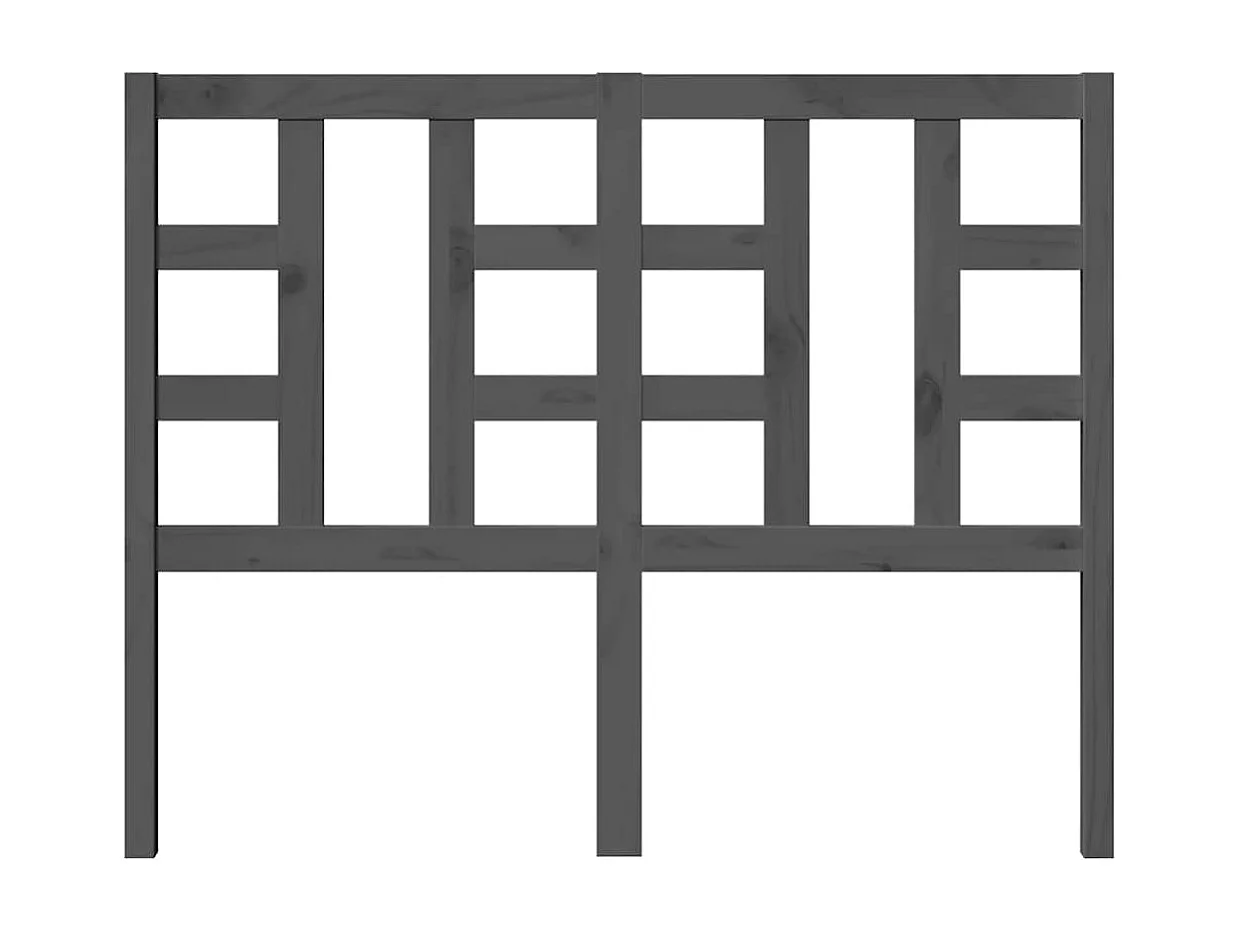 Hoofdbord 126x4x100 cm massief grenenhout grijs