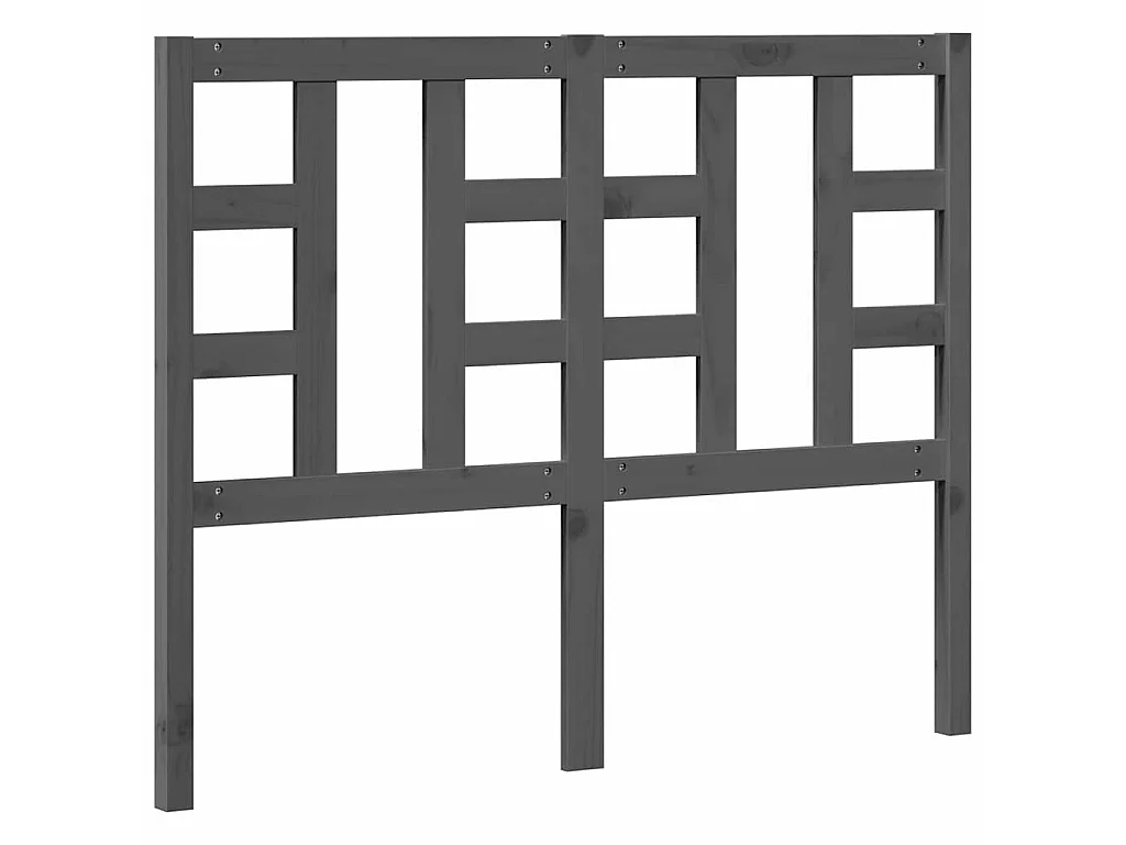 Tête de lit Gris 126x4x100 cm Bois massif de pin