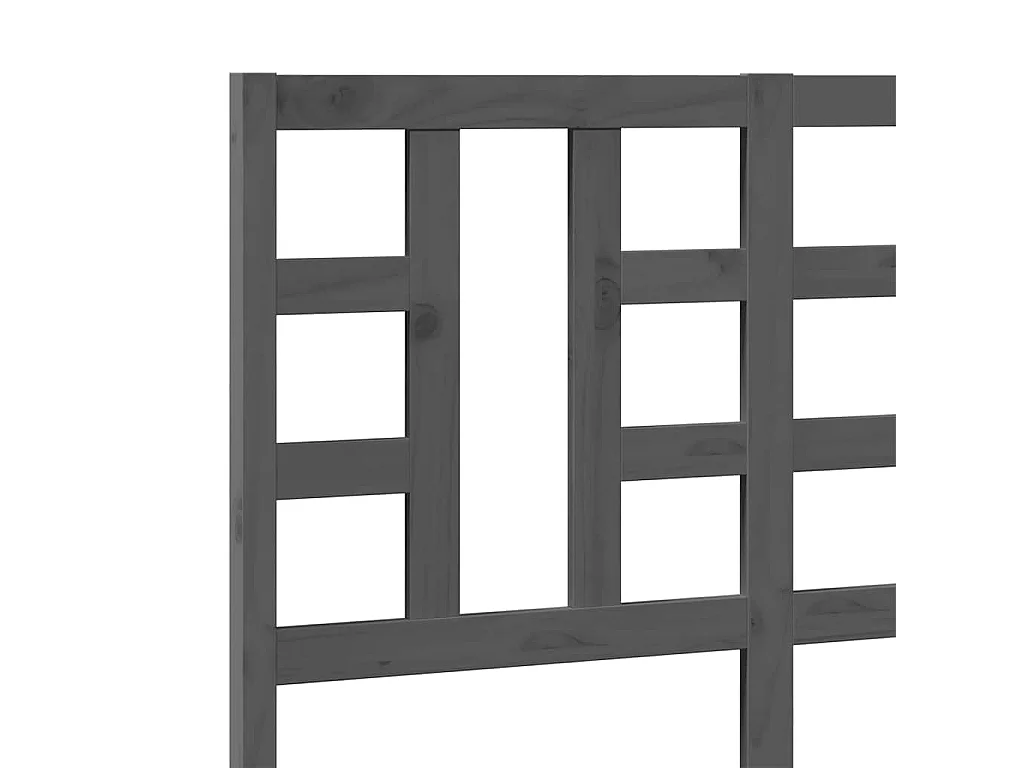 Tête de lit Gris 126x4x100 cm Bois massif de pin
