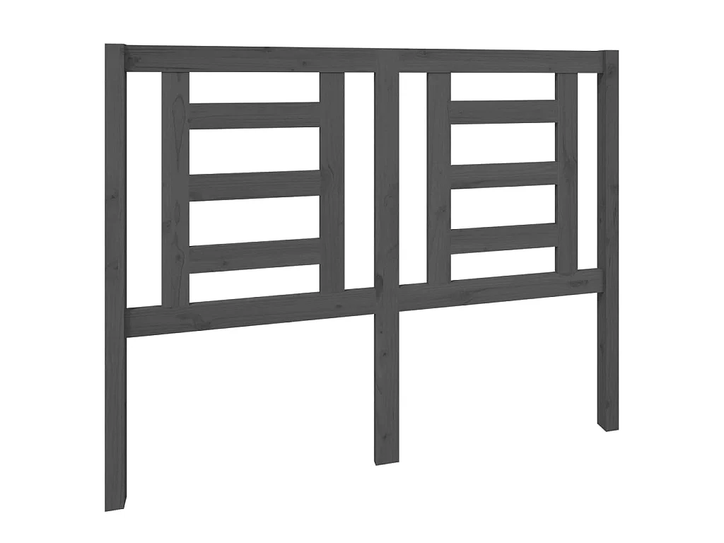 Testiera per Letto Grigia 126x4x100cm in Legno Massello di Pino
