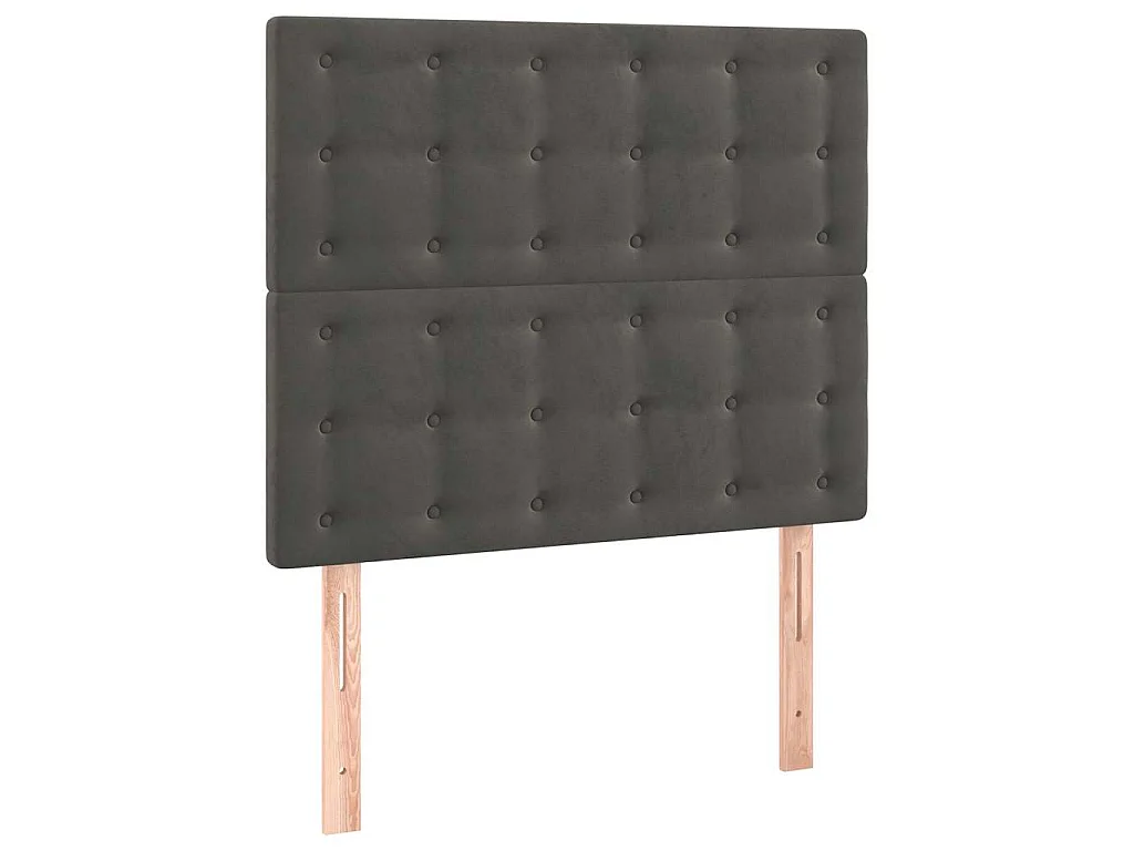 LED Kopfteil Dunkelgrau 100x5x118/128 cm Samt