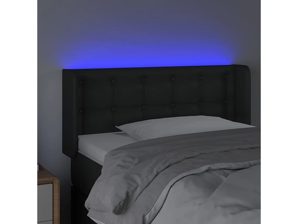 Hoofdbord LED 103x16x78/88 cm kunstleer zwart