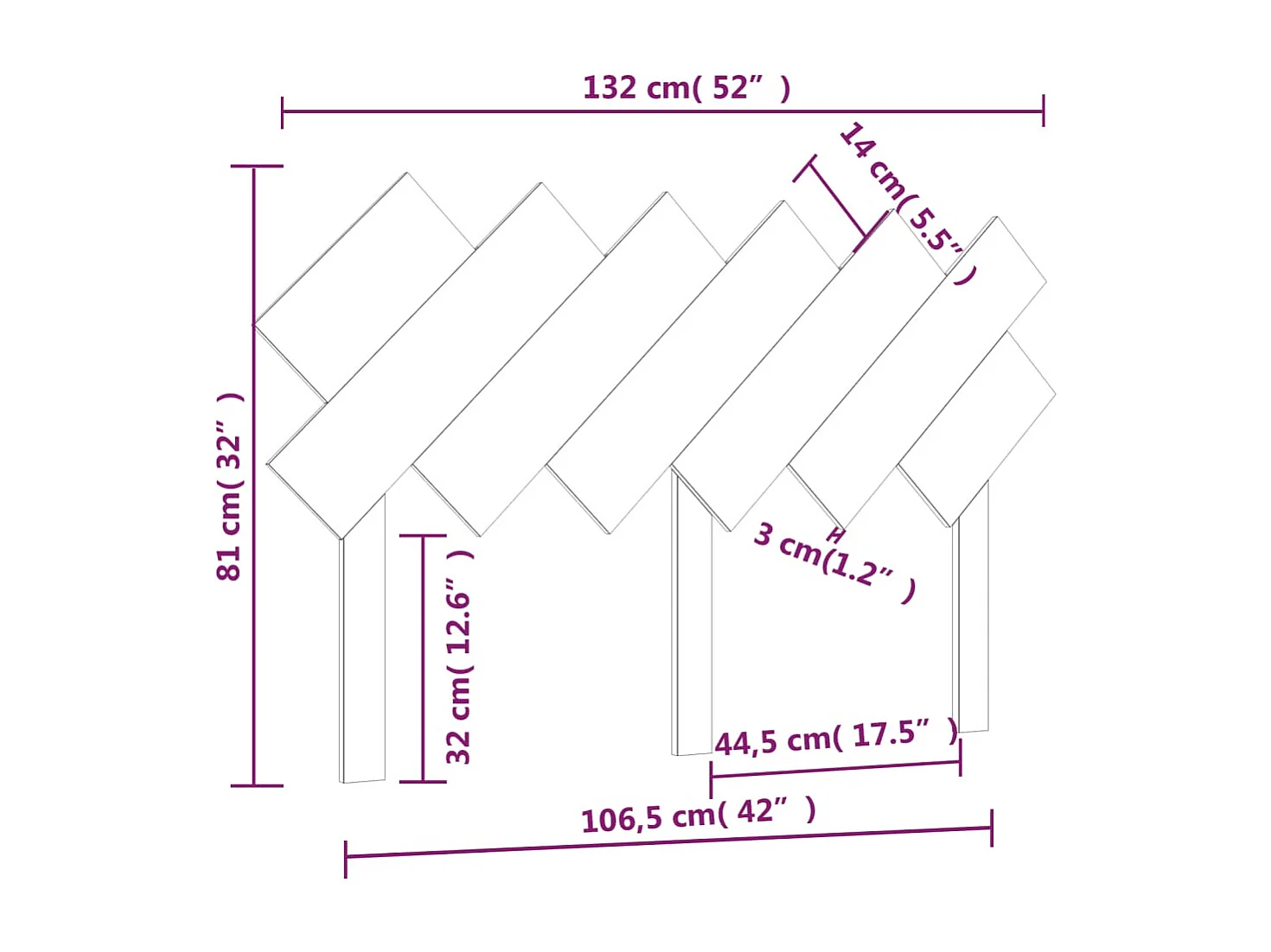 Tête de lit Marron miel 132x3x81 cm Bois massif de pin