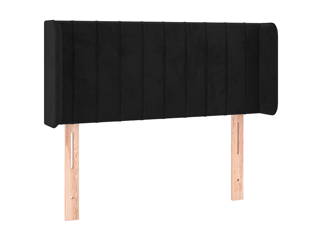 Testiera ad Orecchio Nera 103x16x78/88 cm in Velluto