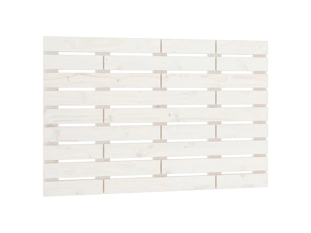Testiera da Parete Bianca 106x3x63 cm in Legno Massello di Pino