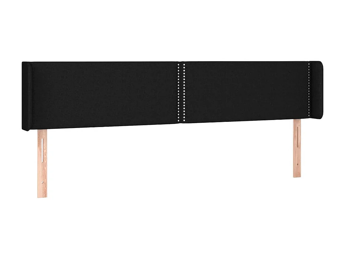 Tête de lit avec oreilles Noir 183x16x78/88 cm Tissu