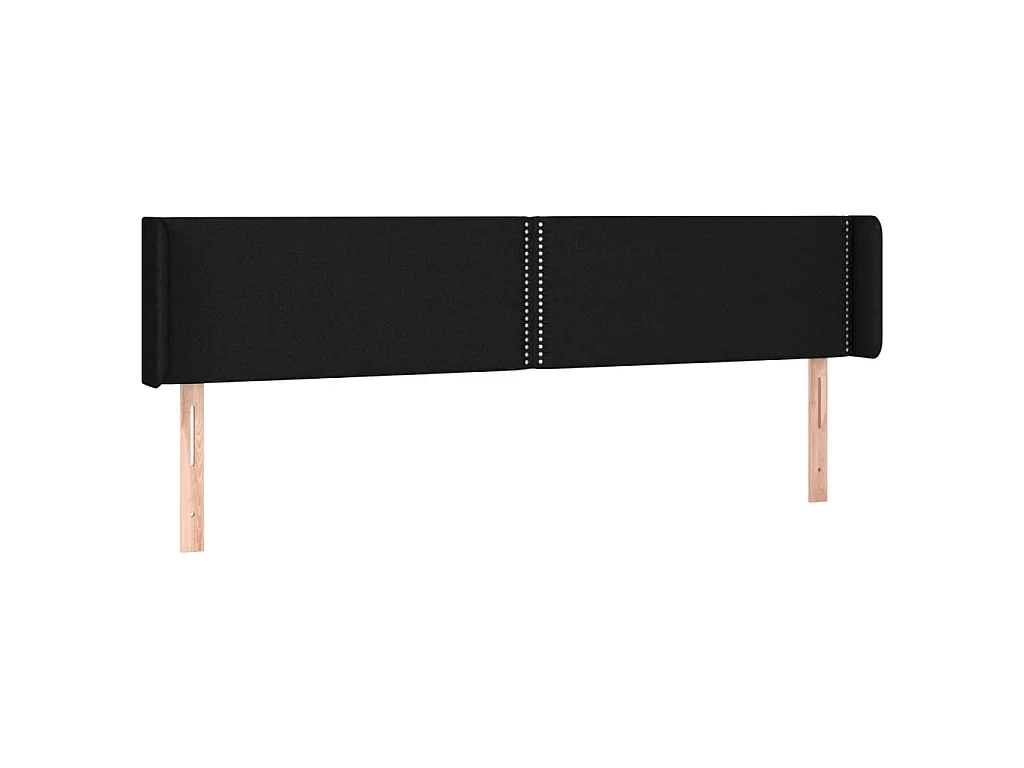 Testiera ad Orecchio Nera 183x16x78/88 cm in Tessuto
