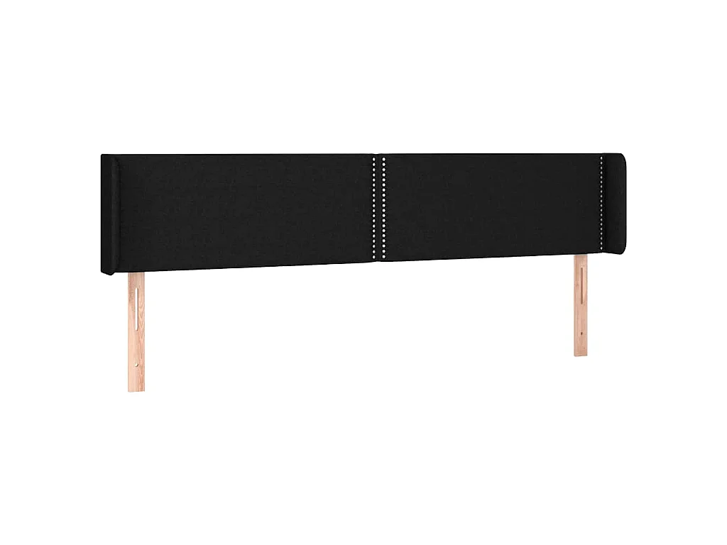 Testiera ad Orecchio Nera 183x16x78/88 cm in Tessuto