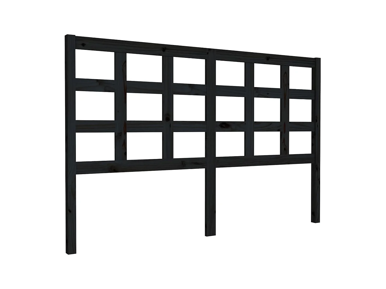 Kopfteil Schwarz 156x4x100 cm Massivholz Kiefer