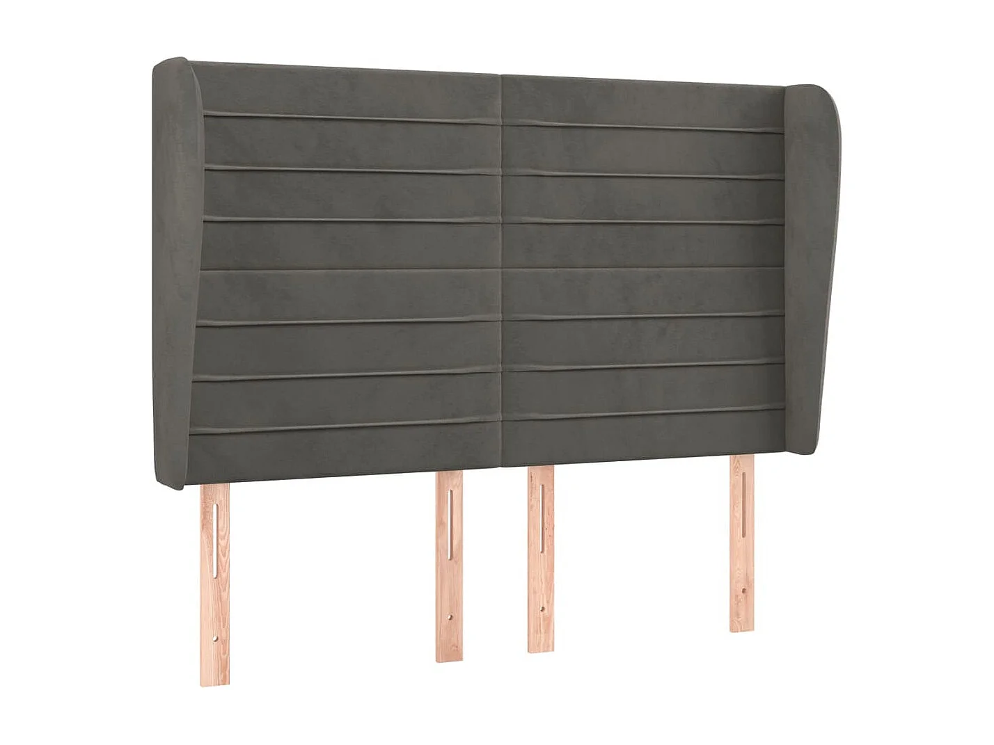 Kopfteil mit Ohren Dunkelgrau 147x23x118/128 cm Samt