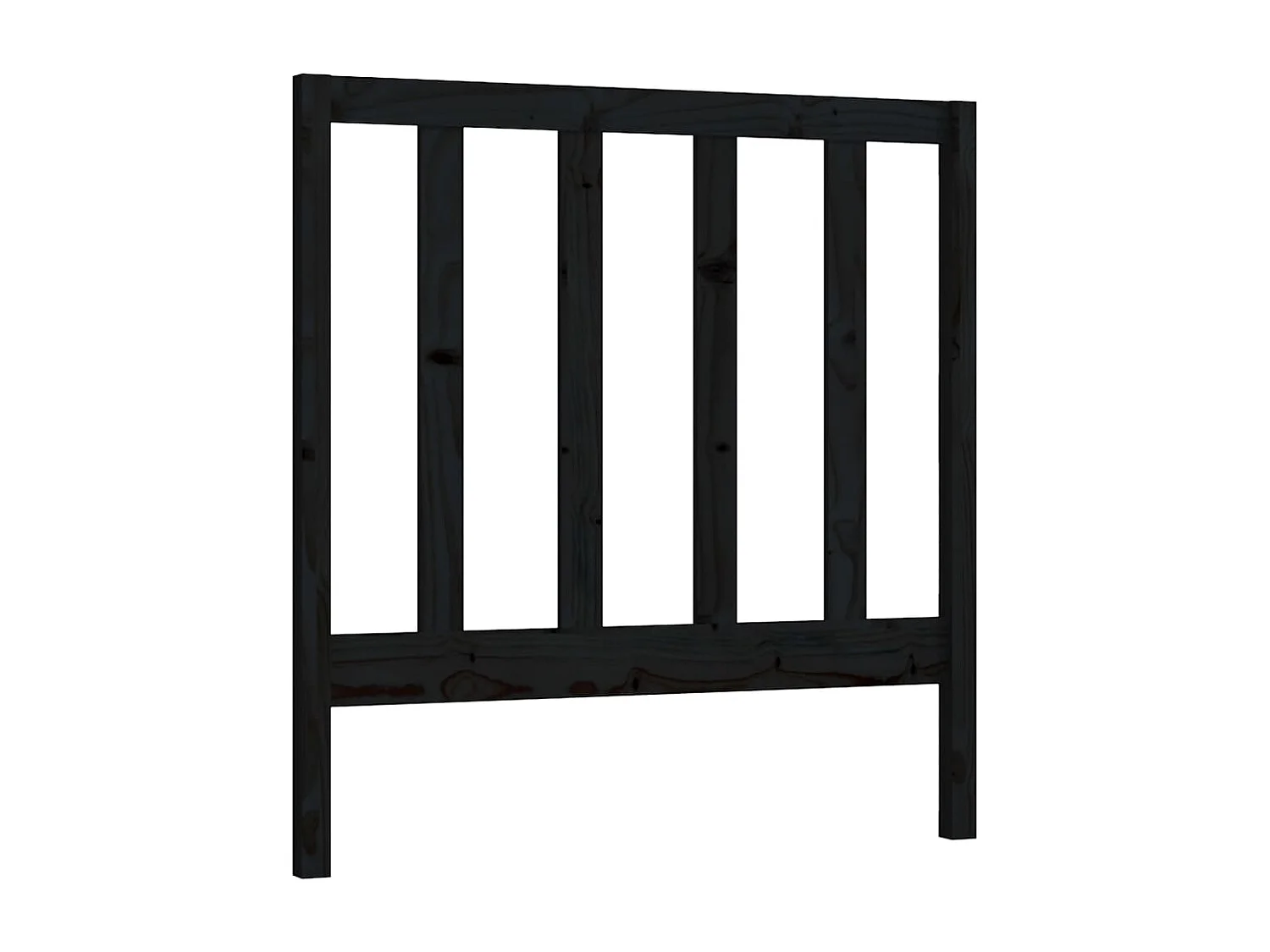Tête de lit Noir 95x4x100 cm Bois massif de pin