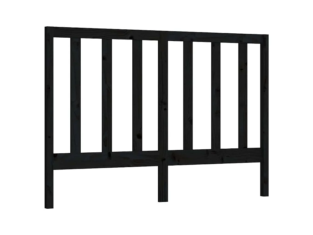 Tête de lit Noir 166x4x100 cm Bois massif de pin