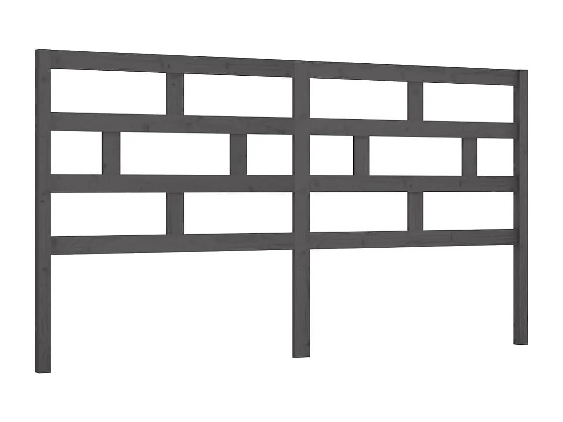 Tête de lit Gris 186x4x100 cm Bois massif de pin