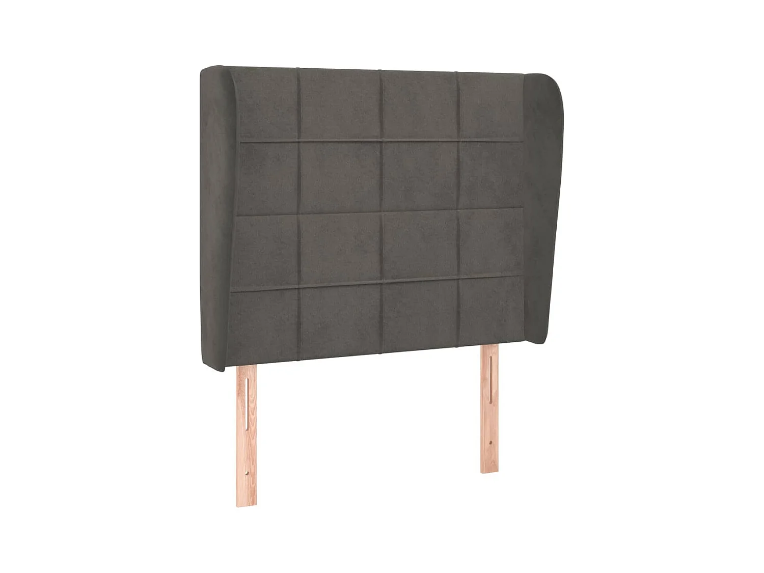 Tête de lit avec oreilles Gris foncé 103x23x118/128 cm Velours